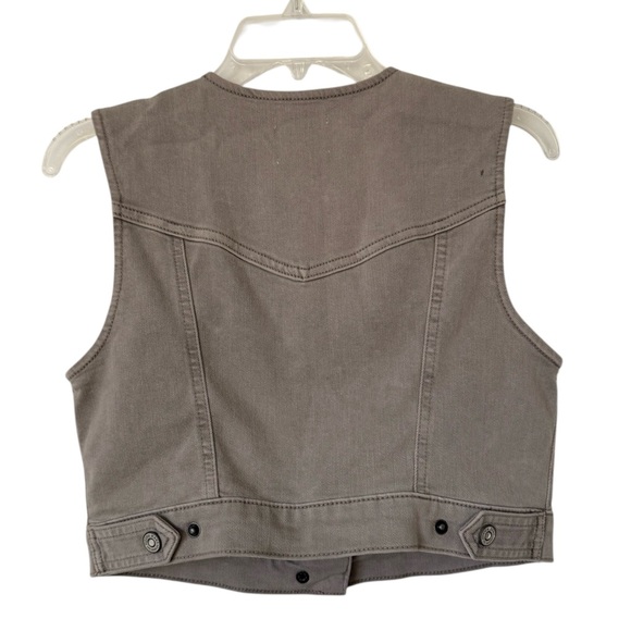 Hidden Los Angeles Cropped Denim Vest NWT Medium Gray - Picture 3 of 6